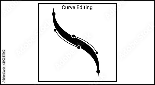 Quadro su tela Curve Editing Vector Graphic Illustration.