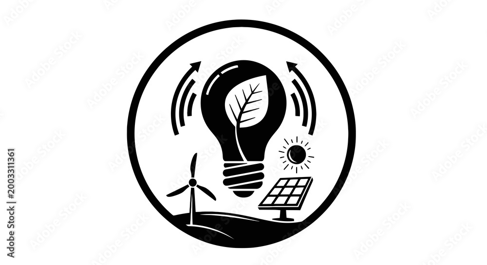 Obraz premium Eco friendly energy light bulb icon.