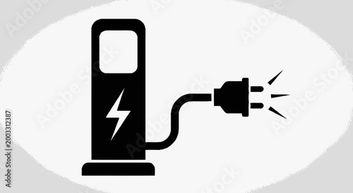 Electric vehicle charging station plug.