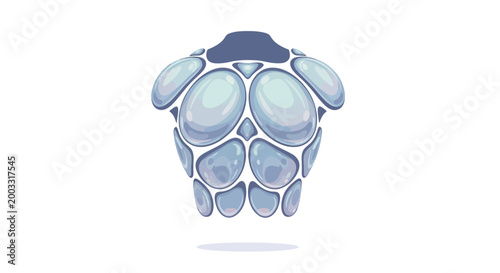Fantasy Ice Armor Chestplate, Magical Crystal Protection, Game Asset