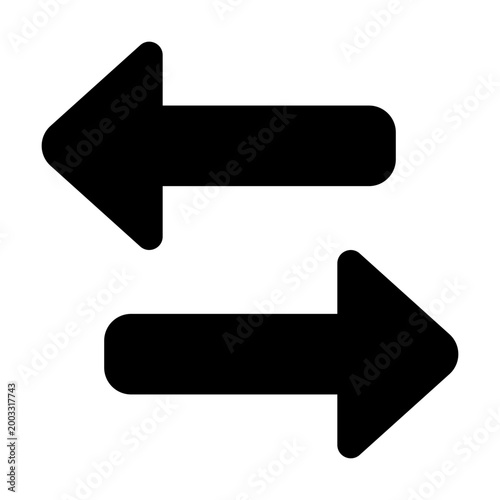 Exchange Arrows Solid Icon, Bidirectional Swap, Transfer
