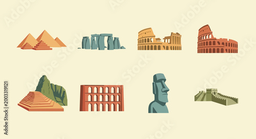 Slika na platnu Explore iconic world monuments and ancient historical landmarks through a captiv