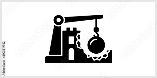 Wrecking Ball Symbolizing Demolition and Destruction