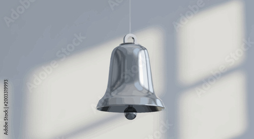 Large Metal Bell Hanging Alone.