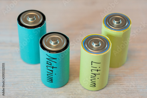 Litium and sodium ion batteries as sustainable energy storage comparison concept