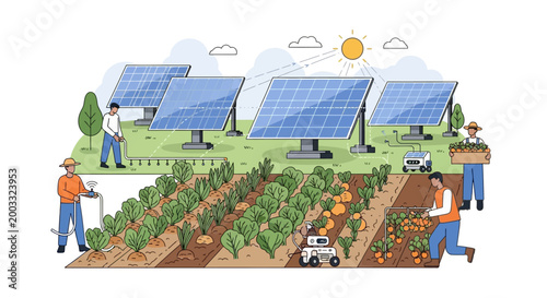 Smart Farming with Solar Power and Agricultural Robots