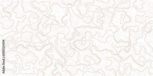Abstract topographic map contour lines pattern on white background
