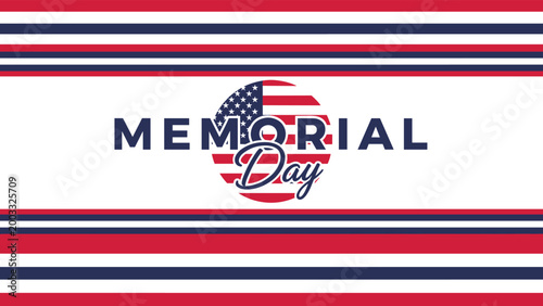 Patriotic Memorial Day banner featuring the American flag stripes and stars to honor the men and women who served in the military.