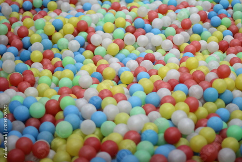Colorful balls in a children's play area