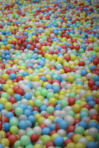 Colorful balls in a children's play area