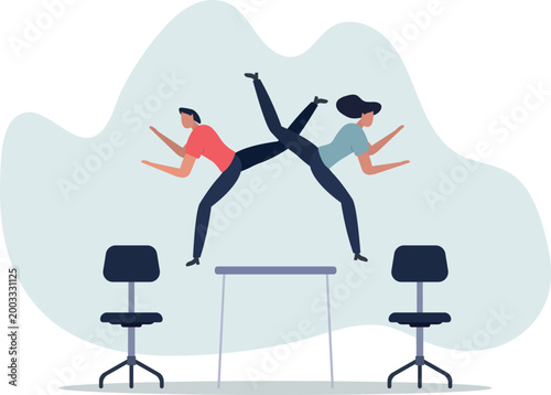Job rotation or employee switch position for new skill and experience, moving to new responsibility within organization concept.person's life situation and his activities.