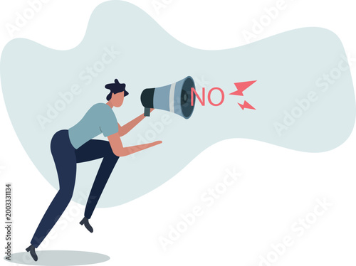 Learn to say no, leadership skill to manage workload, refuse to do wrong thing or time management concept.person's life situation and his activities.