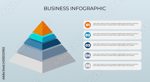 Tableau sur toile 3D Percentage Infographic Design with Step Process Layout