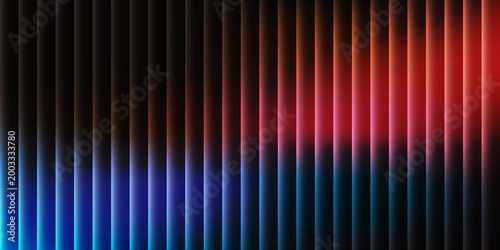 Fotografi Abstract background with vertical glowing neon lines in red and blue