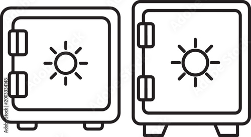 Two bank safe icons vector illustration on white background