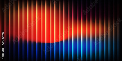 Abstract vertical gradient lines with glowing fiery red transitioning to deep electric blue light creating a dramatic effect