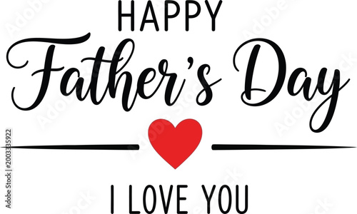 Happy father's day card with heart illustration