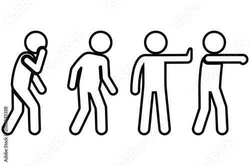 Evolution of human posture from hunched to upright a simplified illustration