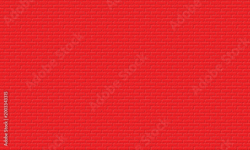 Seamless red brick wall texture background, vibrant painted masonry pattern with uniform blocks, urban construction surface for design, wallpaper or backdrop use