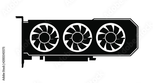 Graphics card silhouette on a white background