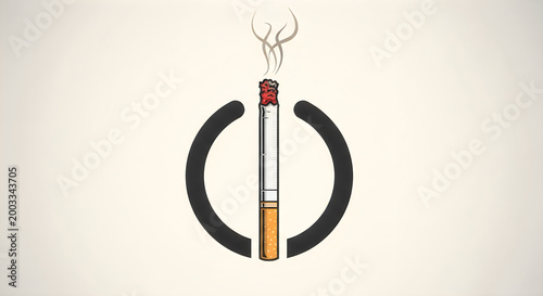 No smoking symbol with cigarette