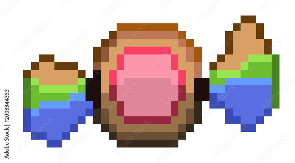 Fototapeta premium Pixel art of a simple chocolate candy.