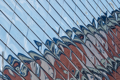 Abstract reflection on modern building windows