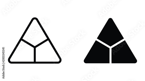 Obraz na płótnie Black and white geometric triangle with split center design