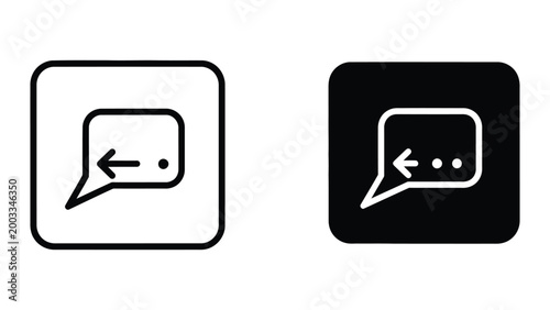 Speech bubble reply and reply with dots icon set
