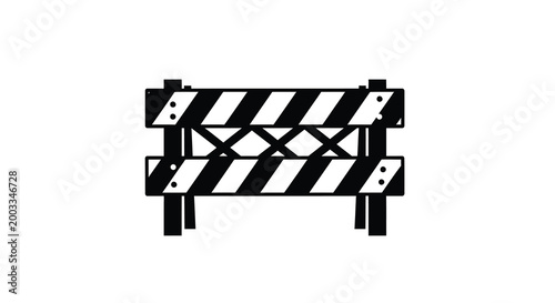 Road barrier silhouette on a white background