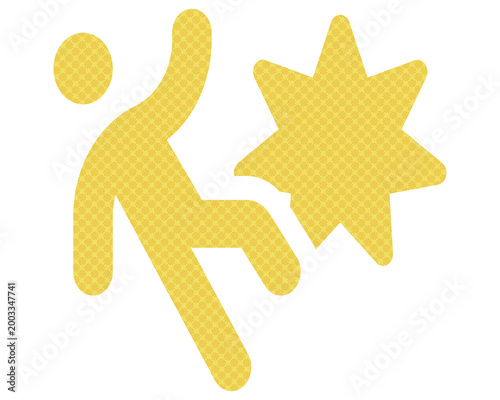 Falling Person Warning Icon - Falling Burst