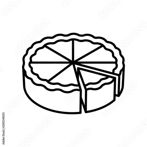 Hand drawn pie chart slice isolated on white background illustration