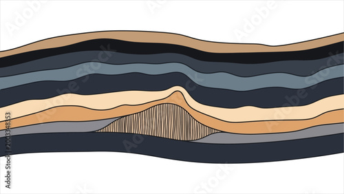 A Cross-Sectional View of Stratigraphic Folding and Vertical Tectonic Displacement