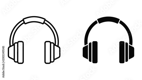 Two headphones icon set with different designs