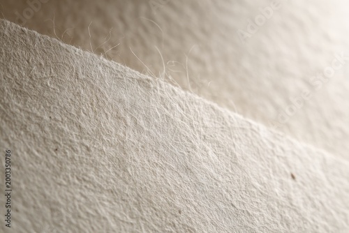 Close-up of textured handmade paper with visible fibers and natural edge