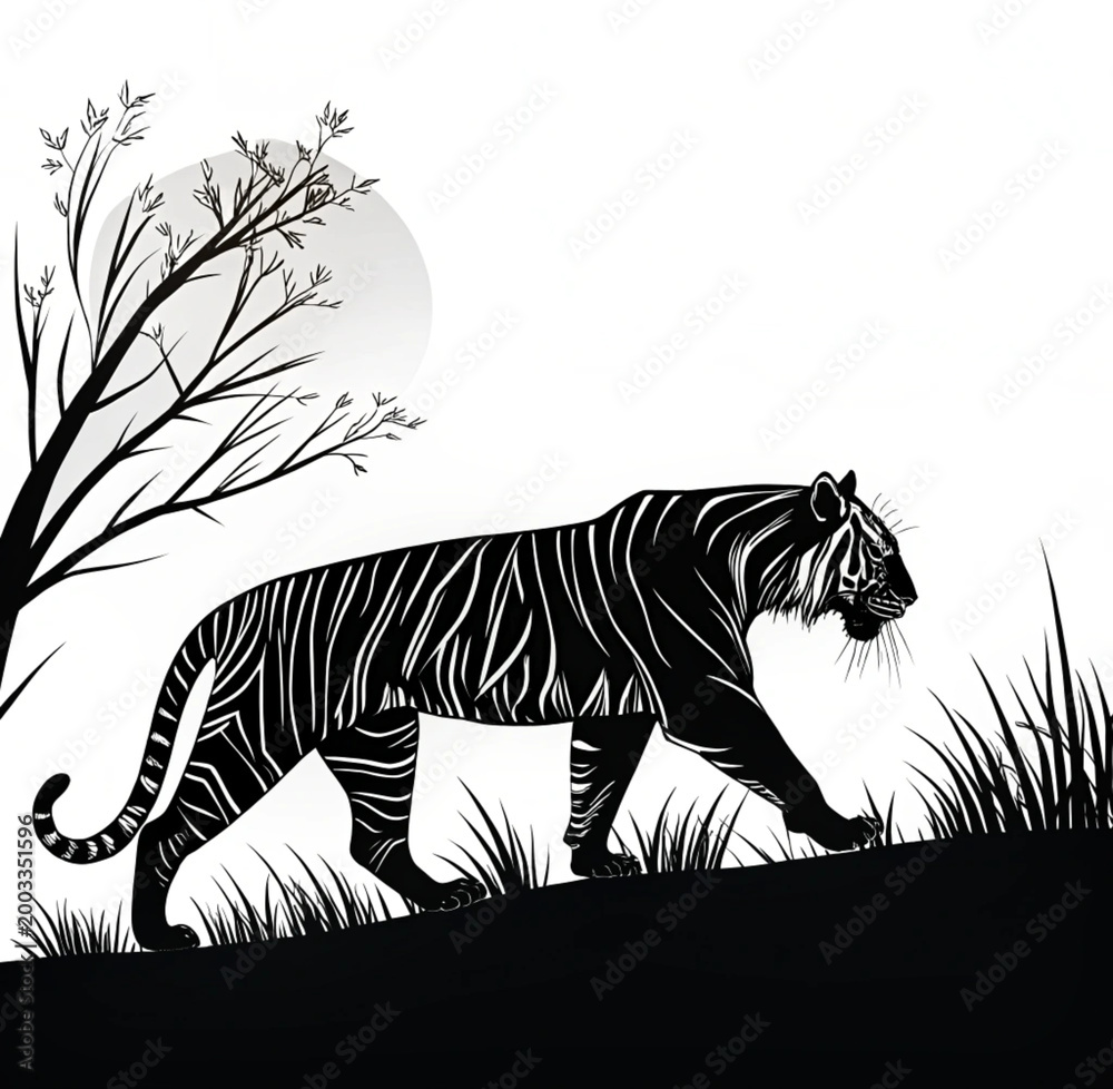 Obraz premium tiger vector illustration