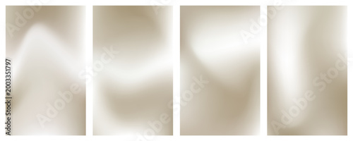 Set of neutral, delicate ivory, cream colored gradient vector backgrounds