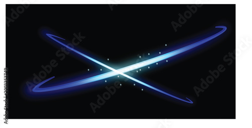 Bright Light Streak Effect – Futuristic Glow Lines on Dark Background - Colorful Light Effect – Dynamic Energy Glow Abstract Illustration