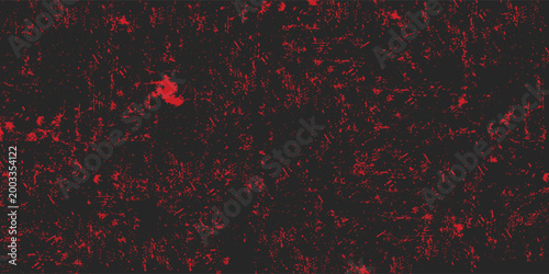 Red and black grunge texture background, abstract distressed splatter pattern with dark rough surface, modern urban design for poster, banner, wallpaper, horror theme, industrial style and creative.