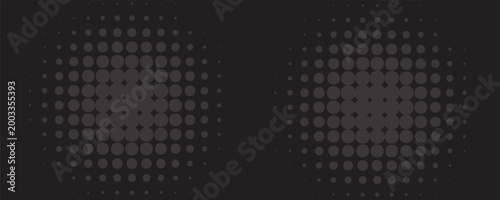 Set of halftone dots gradient pattern texture isolated on white background. Straight dotted spots using halftone circle dot raster texture.