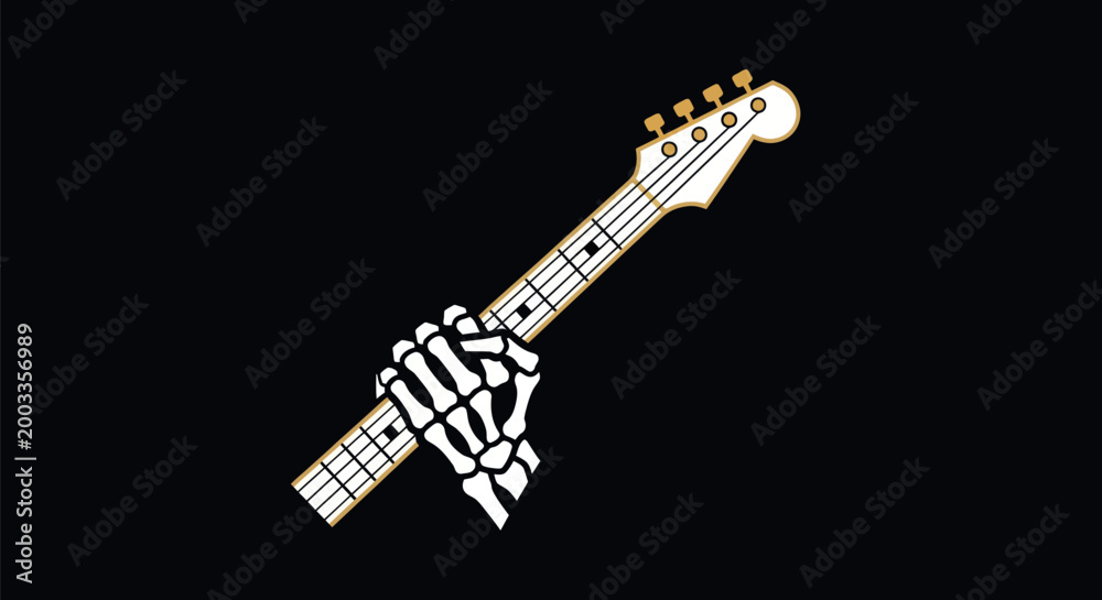 Fototapeta premium Skeleton hand holding musical instrument