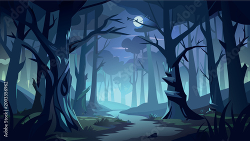 Atmospheric Forest Landscapes and Woodland Silhouettes Background