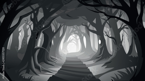 Atmospheric Forest Landscapes and Woodland Silhouettes Background