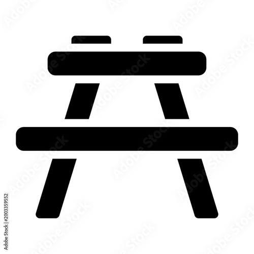 picnic table glyph icon