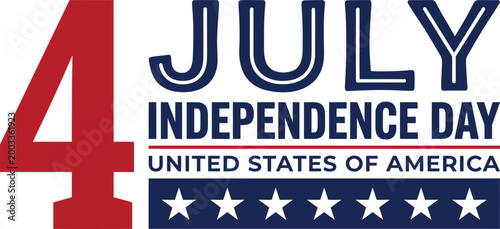 July 4th independence day united states of america patriotic logo with stars