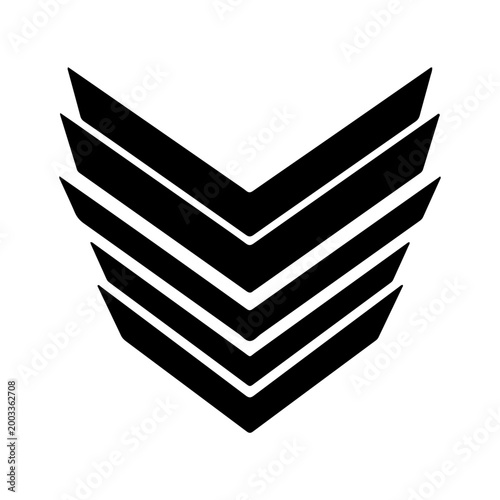 Abstract razor crest with stacked V layers and elegant sharp edges Vector illustration
