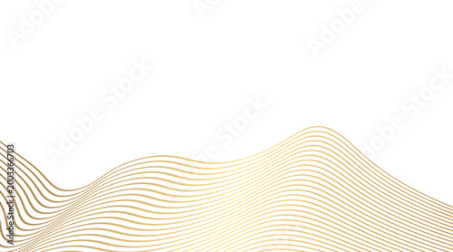 Dynamic abstract gold waves line art modern beige and white background texture