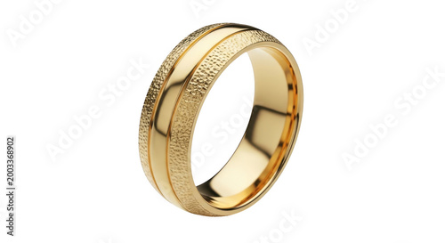 Golden one ring from lord of the rings with elvish inscription