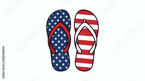 American Flag Flip Flops for Summer Holiday Celebration