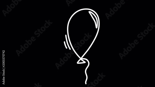 Hand drawn animation balloon doodle, transparent background